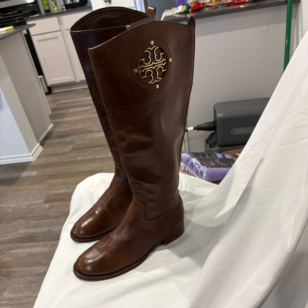 Kiernan Brown Riding Boots- size 8 Tory Burch leather boots !